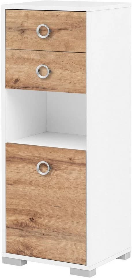 Midischrank WELLTIME "Kimi" Eiche Landhaus Weiß - Bild 2