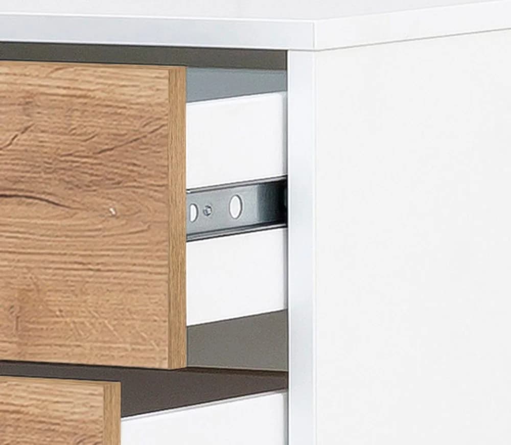 Midischrank WELLTIME "Kimi" Eiche Landhaus Weiß - Bild 4