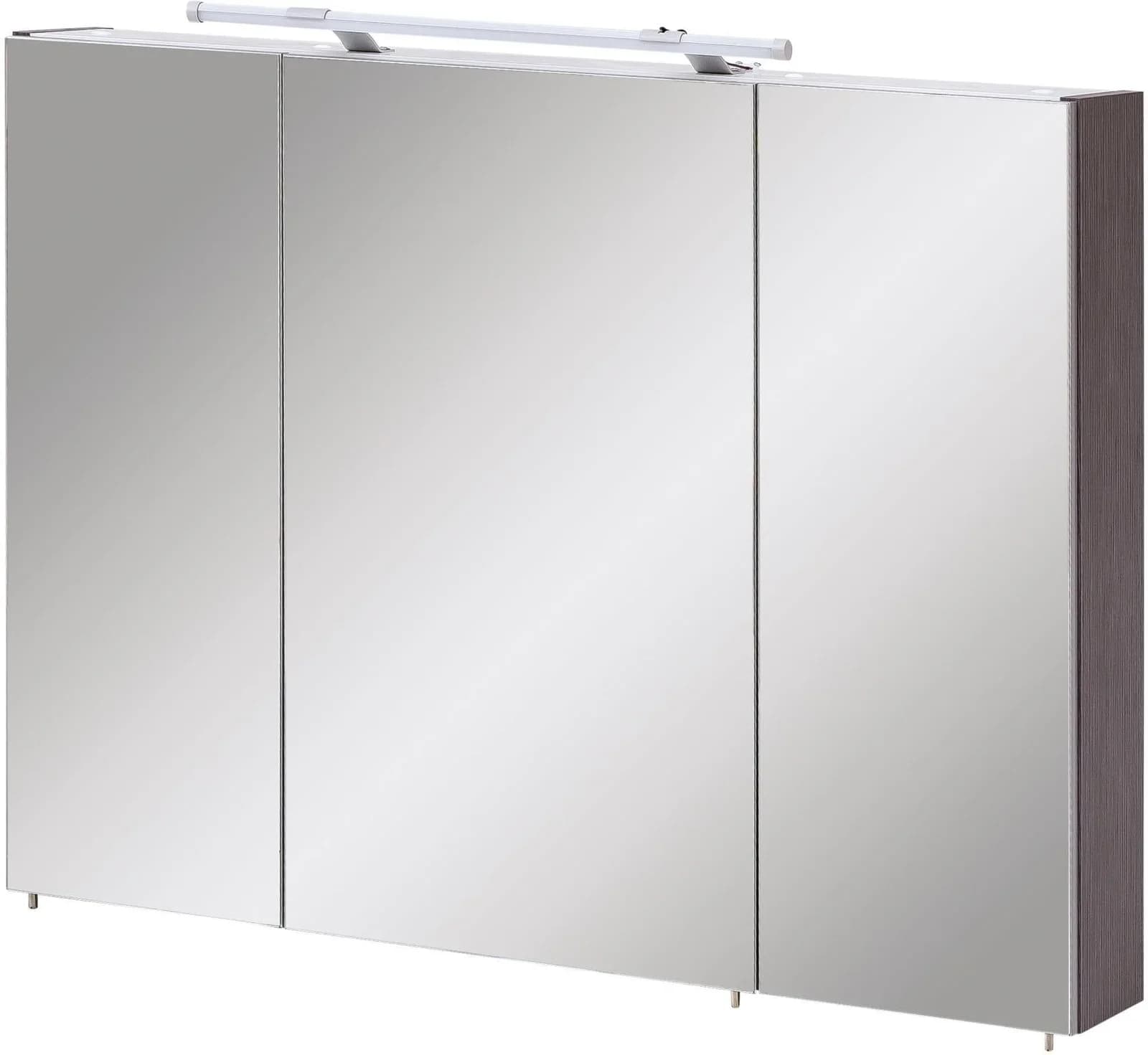 Schildmeyer Spiegelschrank Dorina Grau mit LED und Glasböden