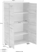 SCHILDMEYER Midischrank Nora Eiche Landhausfarben 4 Türen Bild 5