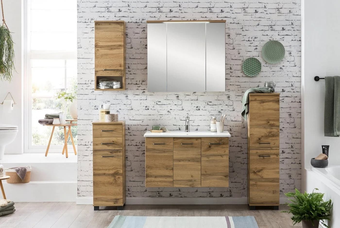 Schildmeyer Midischrank Nora Eiche Landhausfarben 2 Türen - Bild 3