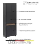 SCHILDMEYER Hochschrank Cosmo Anthrazit 4-türig FSC-zertifiziert Bild 5