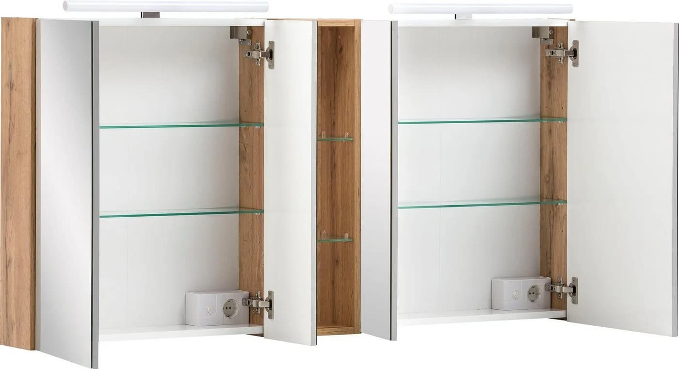 Schildmeyer Spiegelschrank Duo 4-türig mit LED & Steckdose - Bild 4