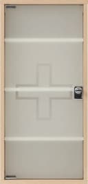 Schildmeyer Medizinschrank Wido Braun Weiß Glastür Bild 4