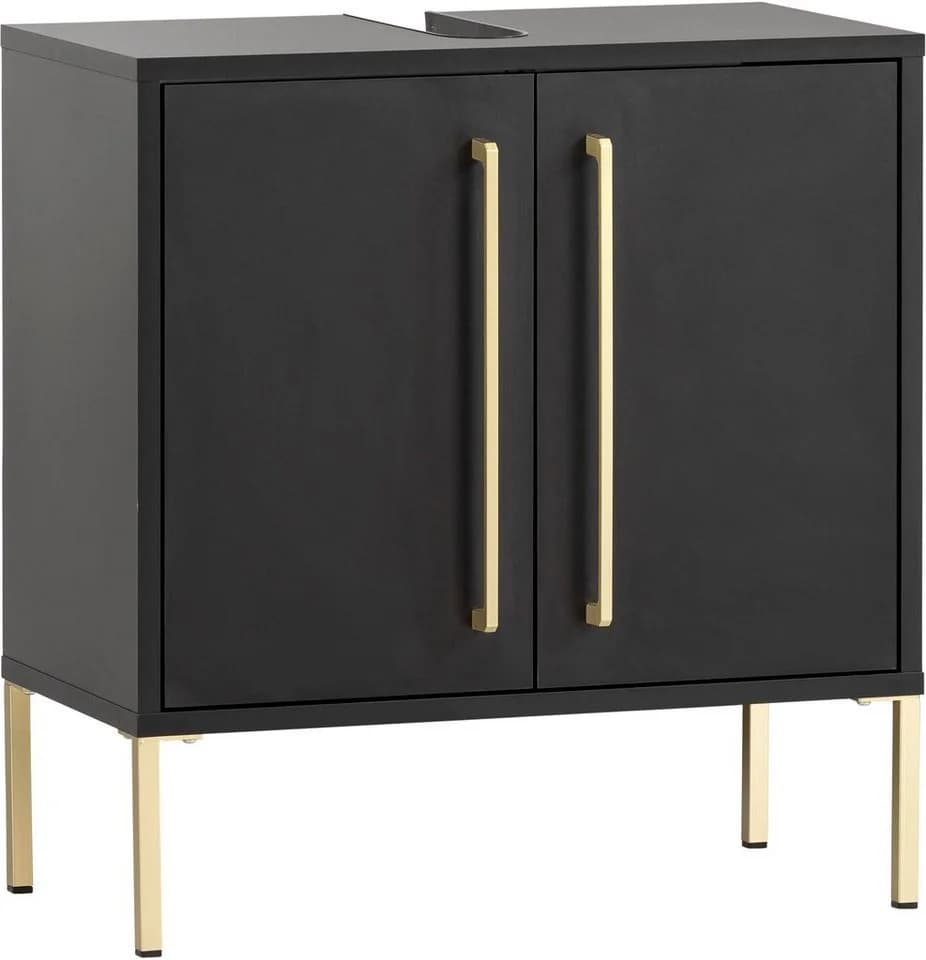 Schildmeyer Waschbeckenunterschrank Sarah Schwarz Gold Modern - Bild 2