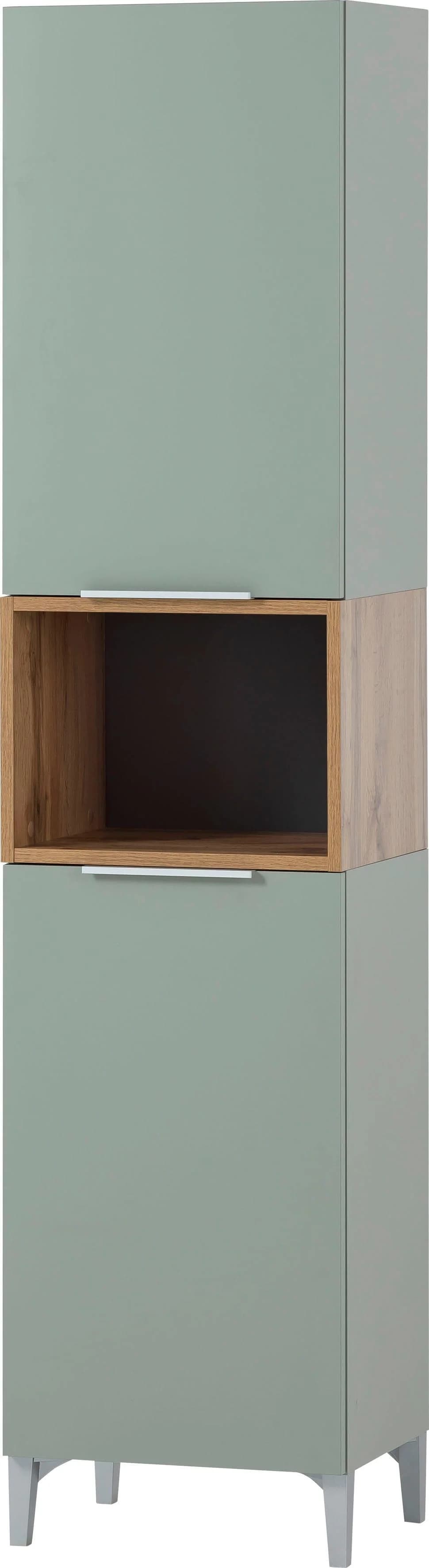 Schildmeyer Hochschrank Smilla Grün Eiche Landhaus FSC Soft-Close