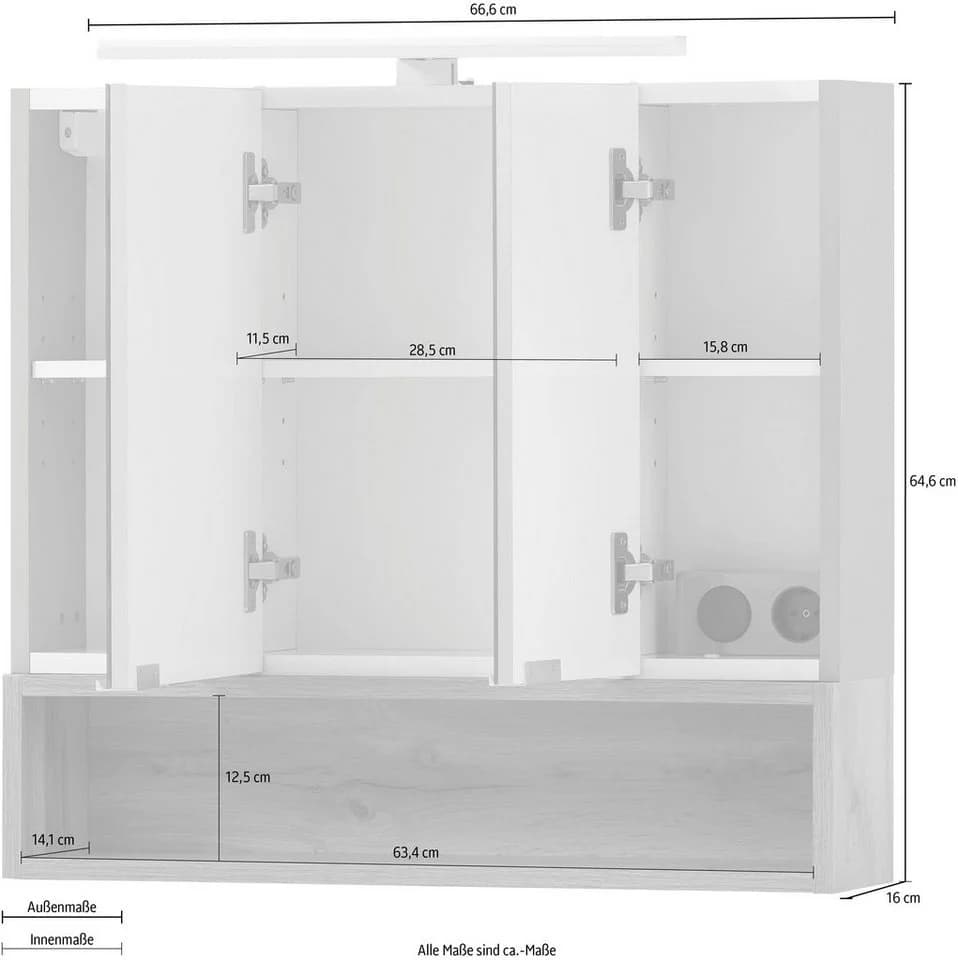 Schildmeyer Smilla Spiegelschrank Grün Eiche Landhaus - Bild 5
