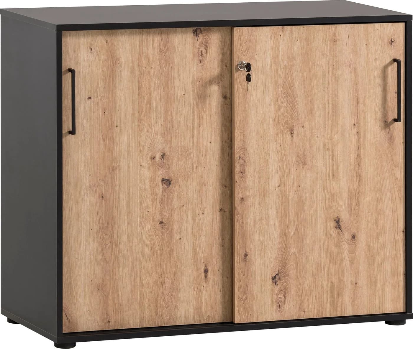 WELLTIME Aktenschrank Aino Schwarz Eiche FSC - Bild 2