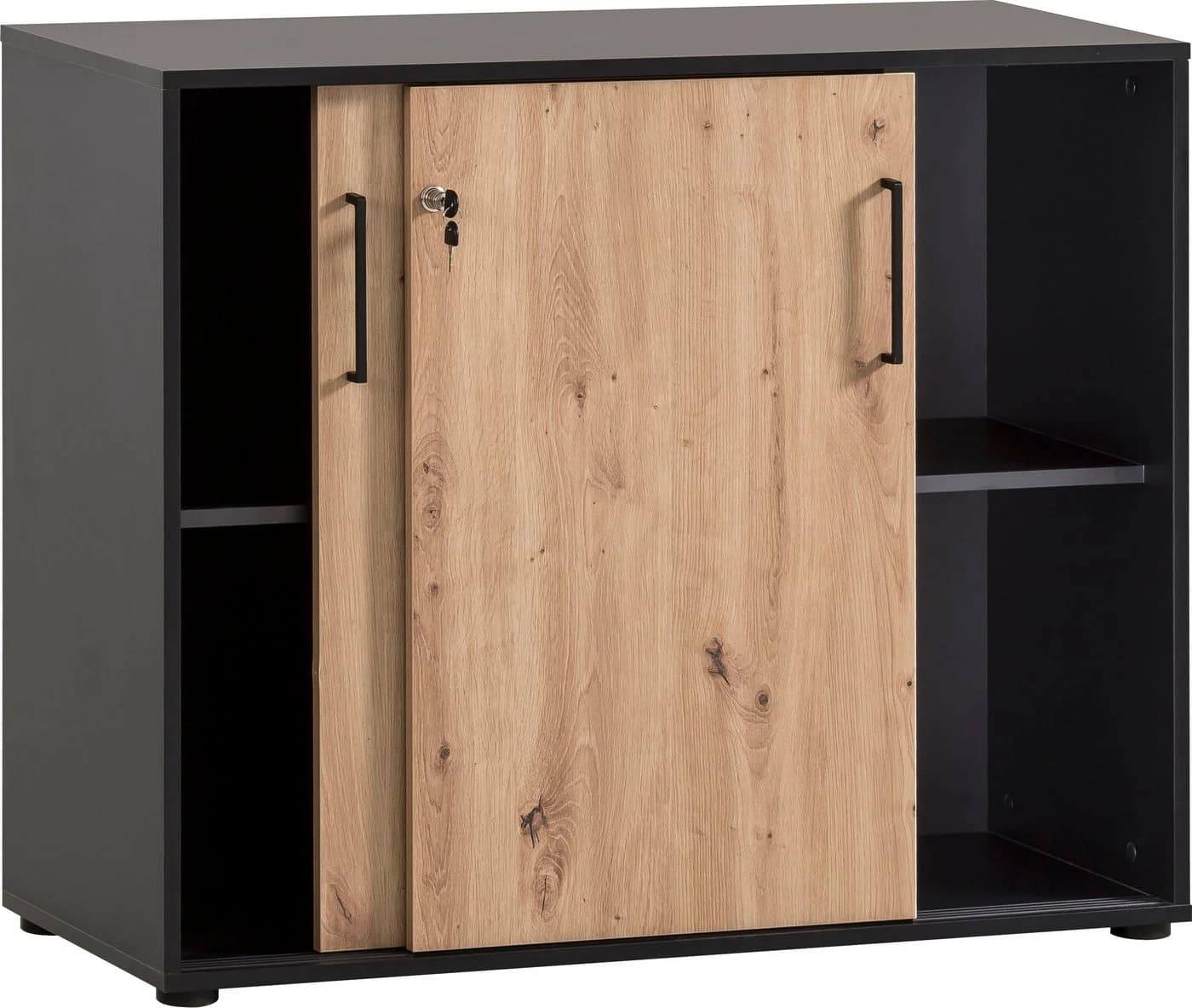 WELLTIME Aktenschrank Aino Schwarz Eiche FSC - Bild 4