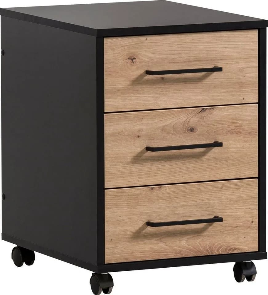 Schildmeyer Container Aino Schwarz Eiche 3 Schubladen - Bild 2