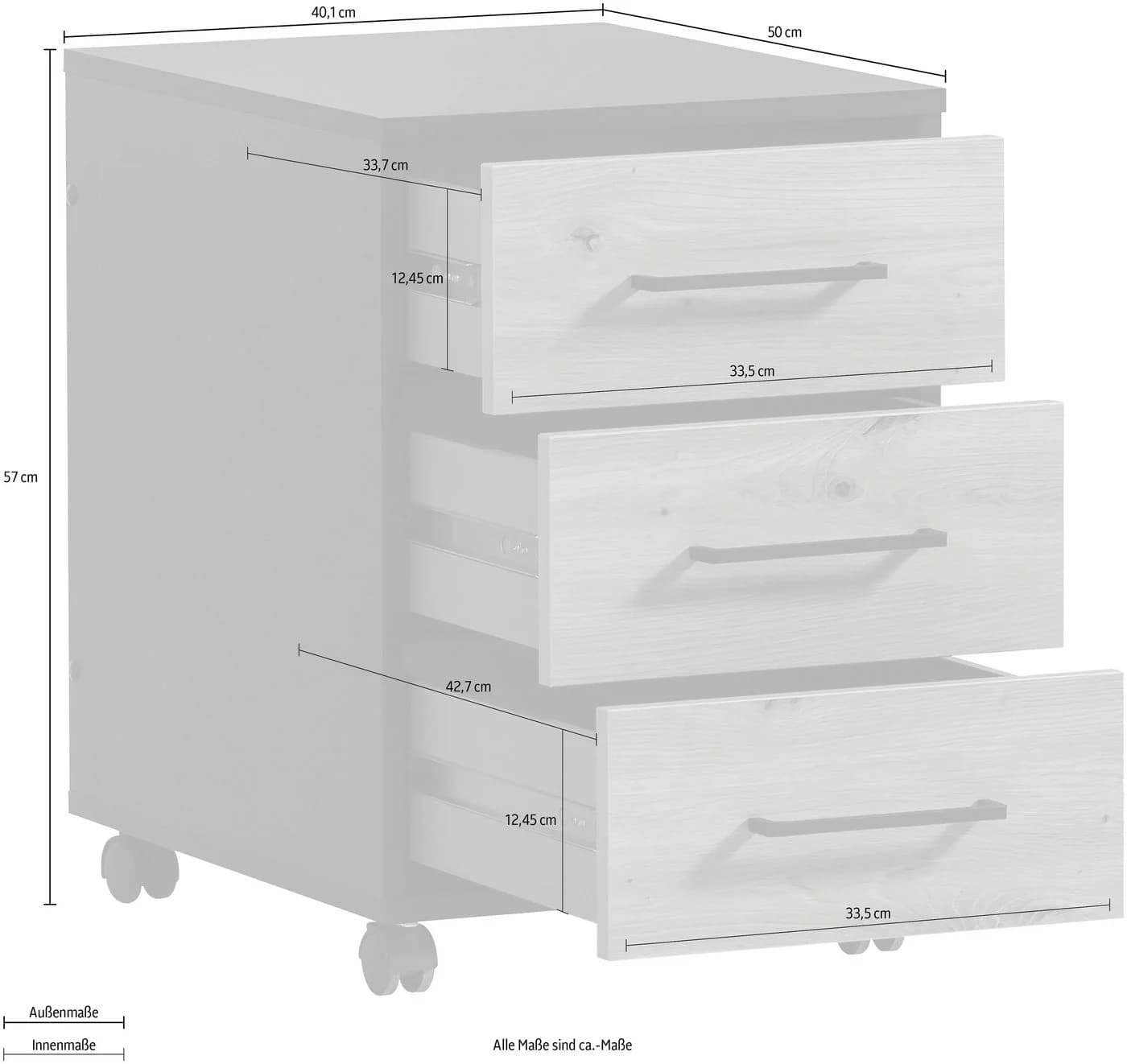 Schildmeyer Container Aino Schwarz Eiche 3 Schubladen - Bild 4