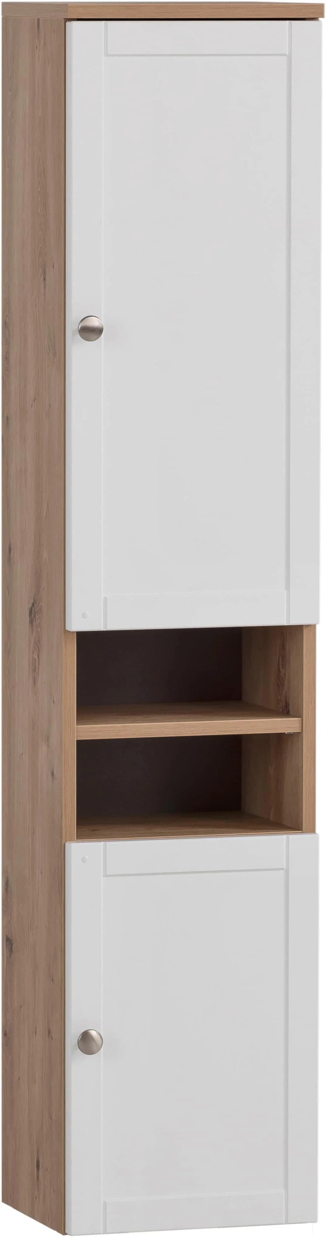 SCHILDMEYER Hochschrank Jesper 30,3 cm Landhausoptik Eichefarben/Mattweiß