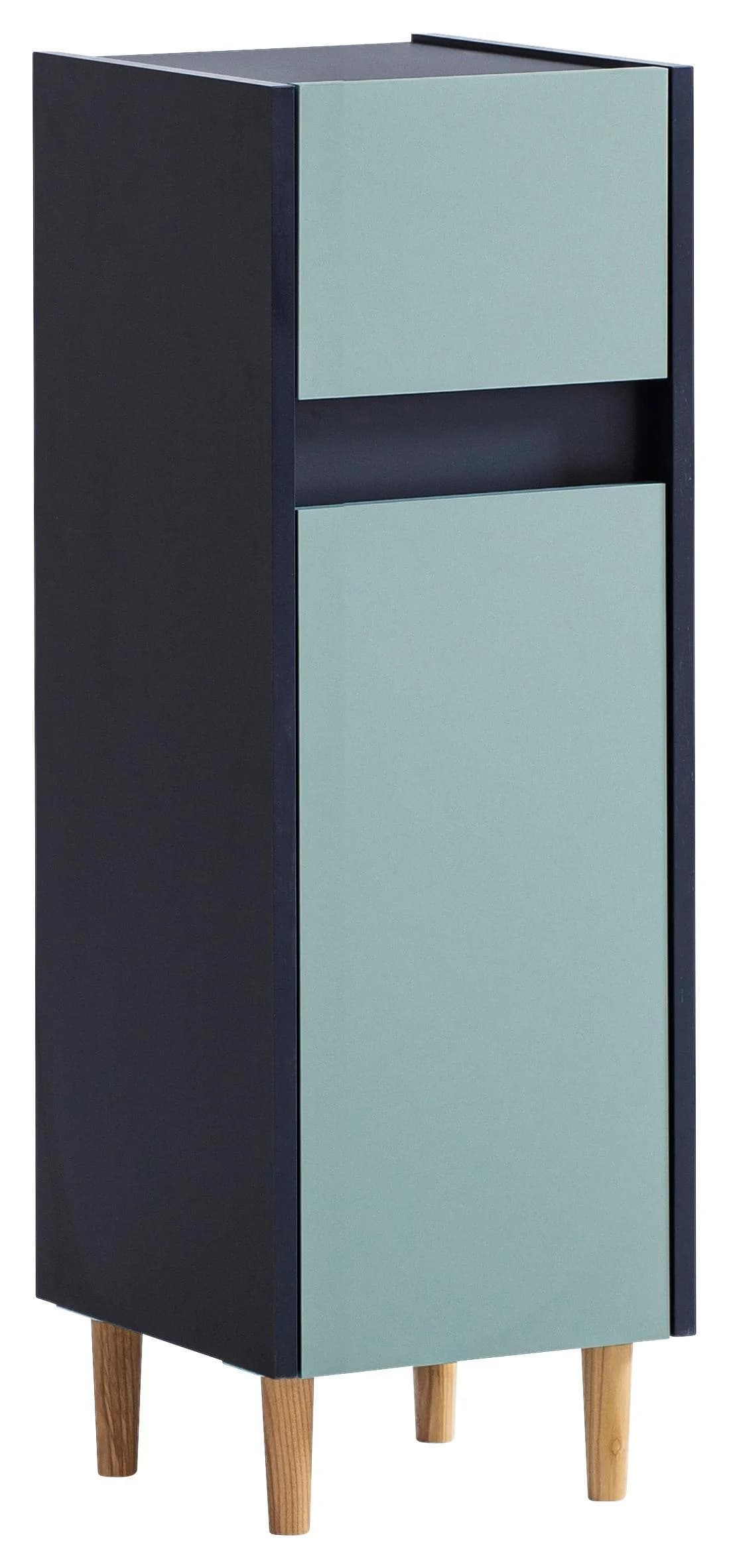 WELLTIME Unterschrank Lovis 30 cm Blau Wechselbarer Türanschlag