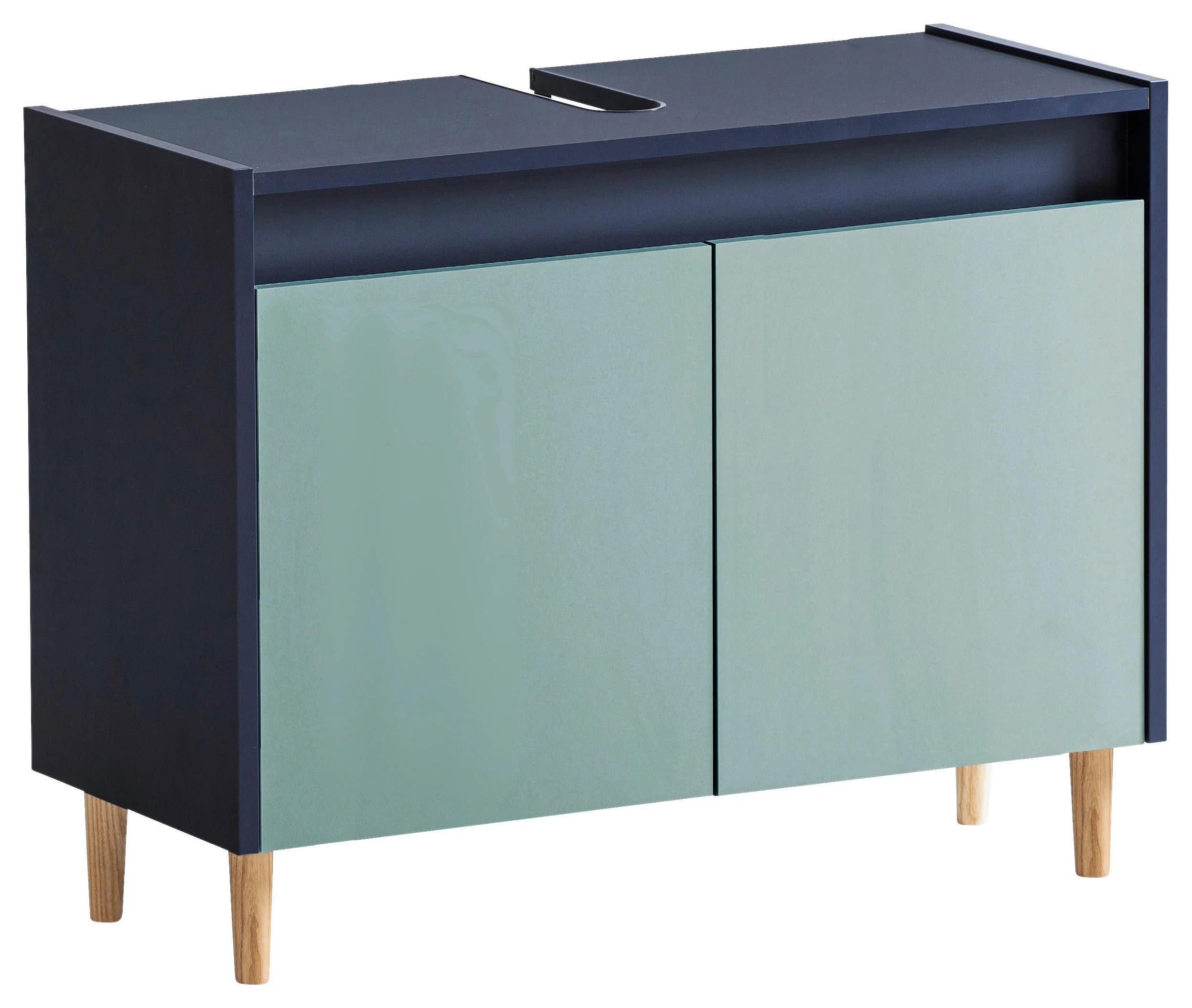 WELLTIME Lovis Waschbeckenunterschrank 80 cm Blau Matt