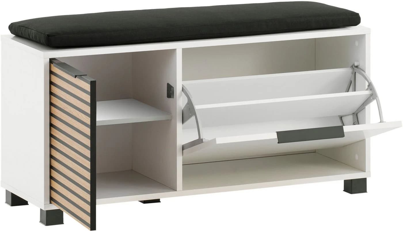 SCHILDMEYER Schuhschrank Loft Weiß Mattweiß Akustikprint - Bild 4