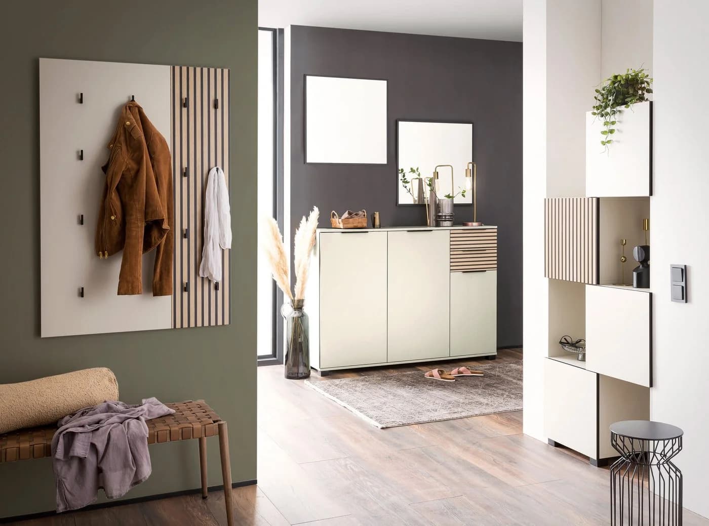 WELLTIME Garderobenpaneel Alexa Cremebeige 8 Haken