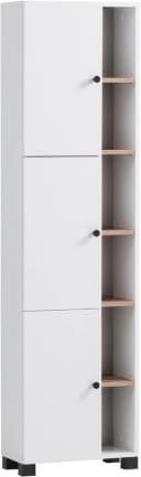 WELLTIME Hochschrank Lugo Weiß Mattweiß 3 Türen Bild 2