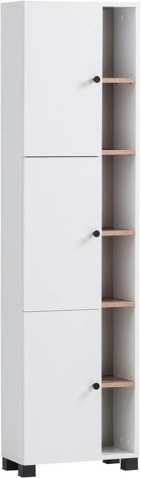 WELLTIME Hochschrank Lugo Weiß Mattweiß 3 Türen - Bild 2