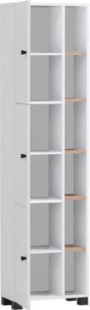 WELLTIME Hochschrank Lugo Weiß Mattweiß 3 Türen Bild 3