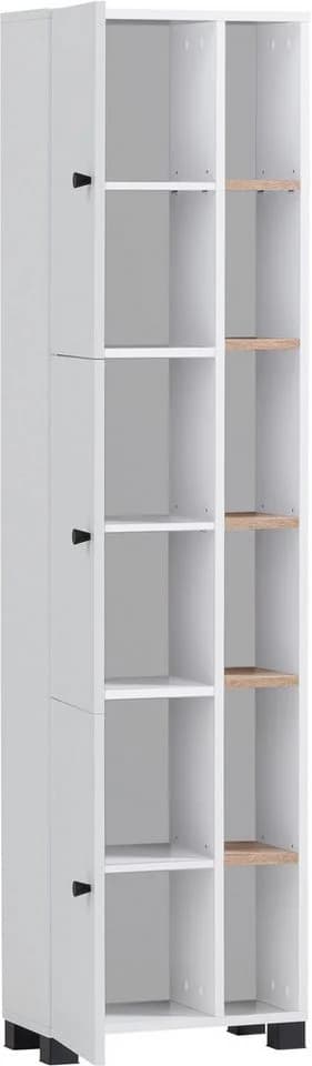 WELLTIME Hochschrank Lugo Weiß Mattweiß 3 Türen - Bild 3