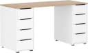 Schildmeyer Schreibtisch Elma 140 cm Weiß Eiche Hellfarben 8 Schubladen Bild 2