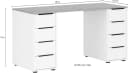 Schildmeyer Schreibtisch Elma 140 cm Weiß Eiche Hellfarben 8 Schubladen Bild 4
