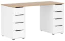 Schildmeyer Schreibtisch Elma 140 cm Weiß Eiche Hellfarben 8 Schubladen Bild 5