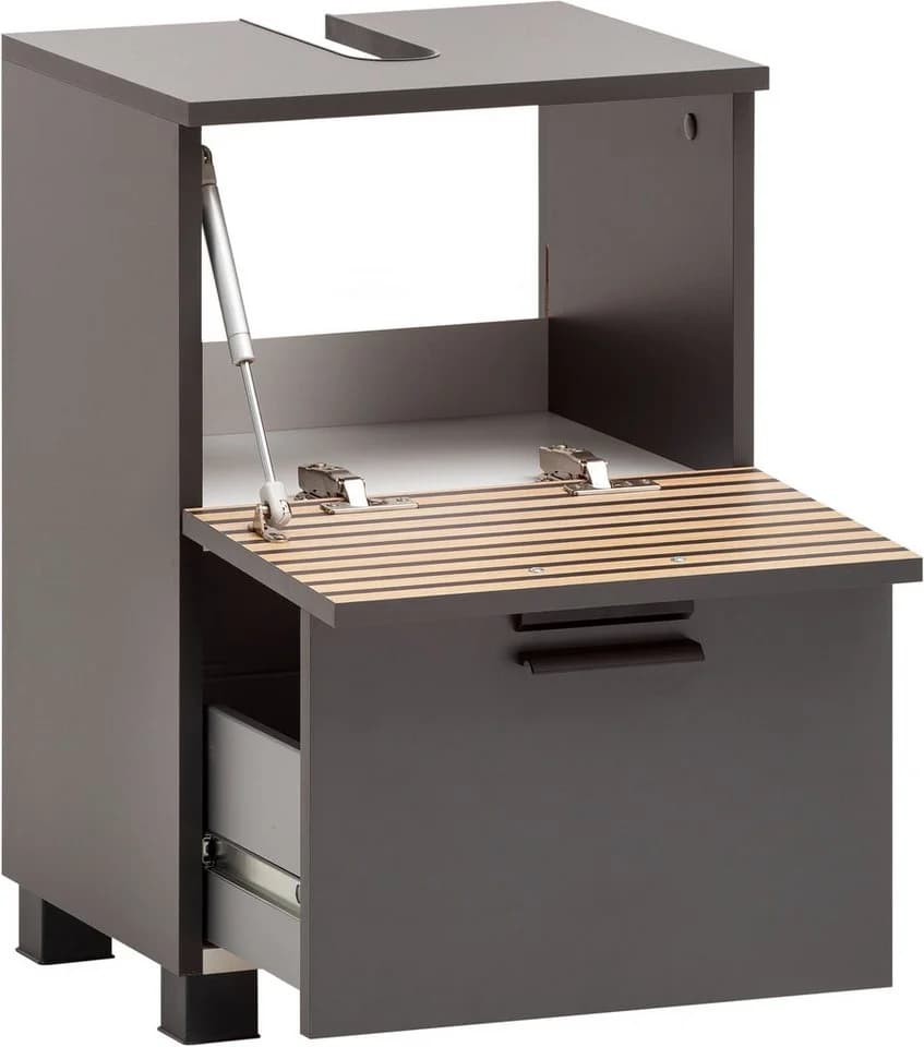 WELLTIME Waschbeckenunterschrank Katta Anthrazit mit Schublade - Bild 4