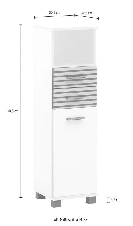 Midischrank WELLTIME Katta Anthrazit Schwarz Wechselbarer Türanschlag - Bild 4