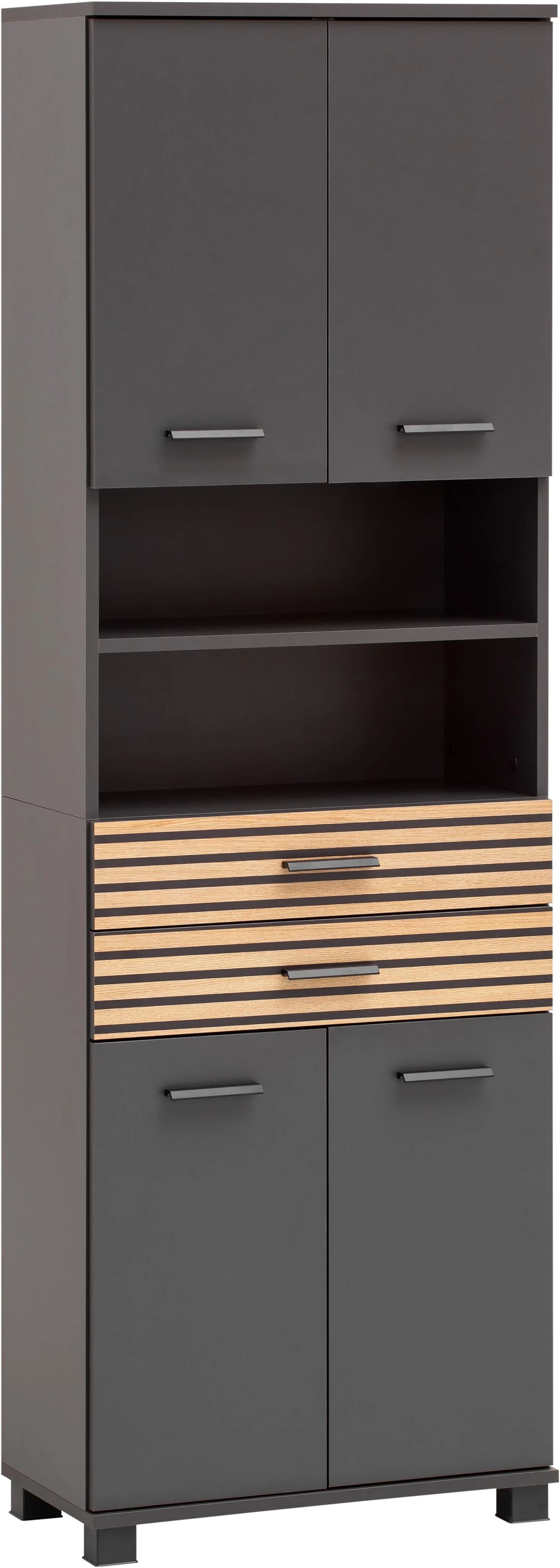 Welltime Hochschrank Katta 59 cm Anthrazit Akustikprint