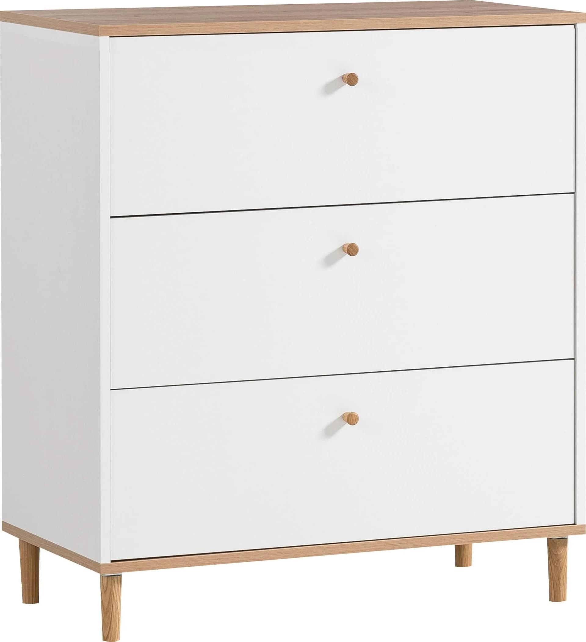 Schildmeyer Kommode Hilda 3 Schubladen Mattweiß