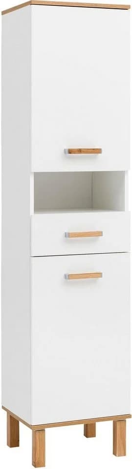 Schildmeyer Hochschrank Padua Weiß Eiche Landhaus
