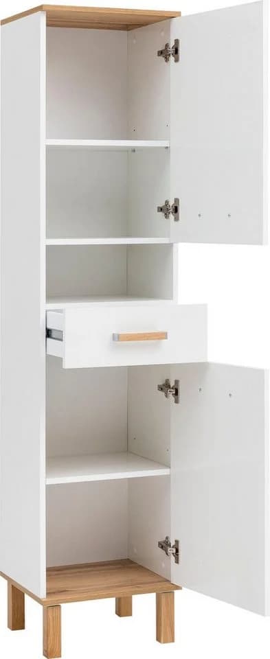 Schildmeyer Hochschrank Padua Weiß Eiche Landhaus - Bild 2