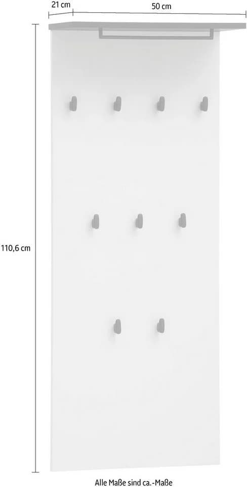 Schildmeyer Garderobenpaneel Edda Beige mit 9 Haken und Ablage - Bild 5