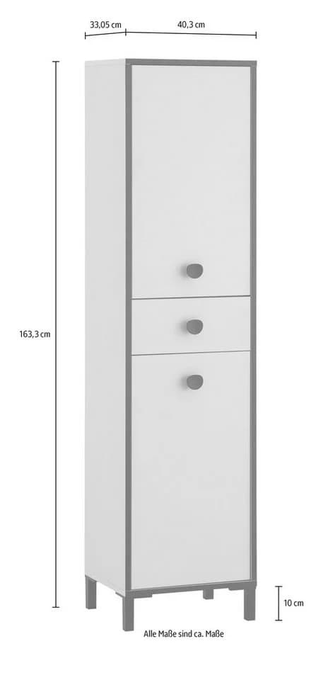 Schildmeyer Hochschrank Edda Cremebeige mit 2 Türen & Schublade - Bild 4