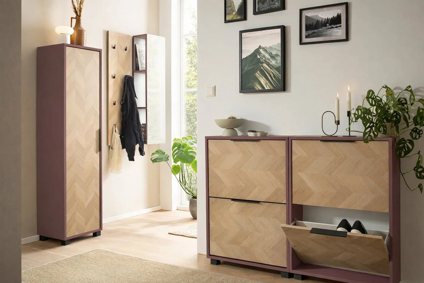 Hochschrank SCHILDMEYER Piazza 40,3 cm FSC Holzwerkstoff mauve