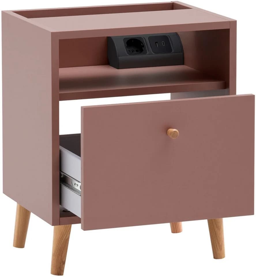 Nachtschrank Schildmeyer Bjarne Mauve USB Ladestation - Bild 3