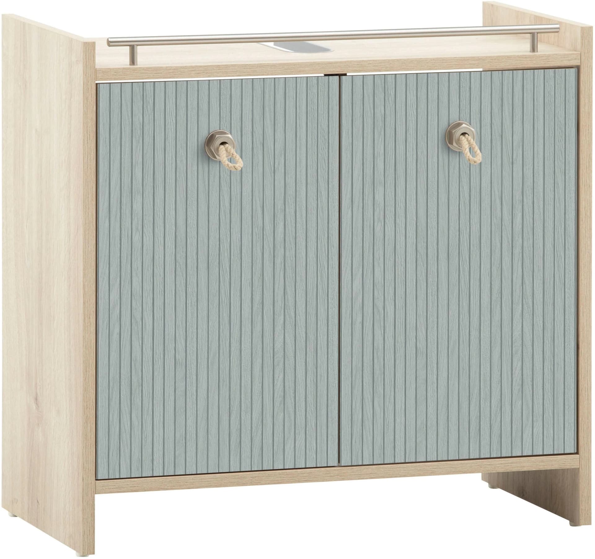 Schildmeyer Waschbeckenunterschrank Sonderby Weiß/Blau Eiche