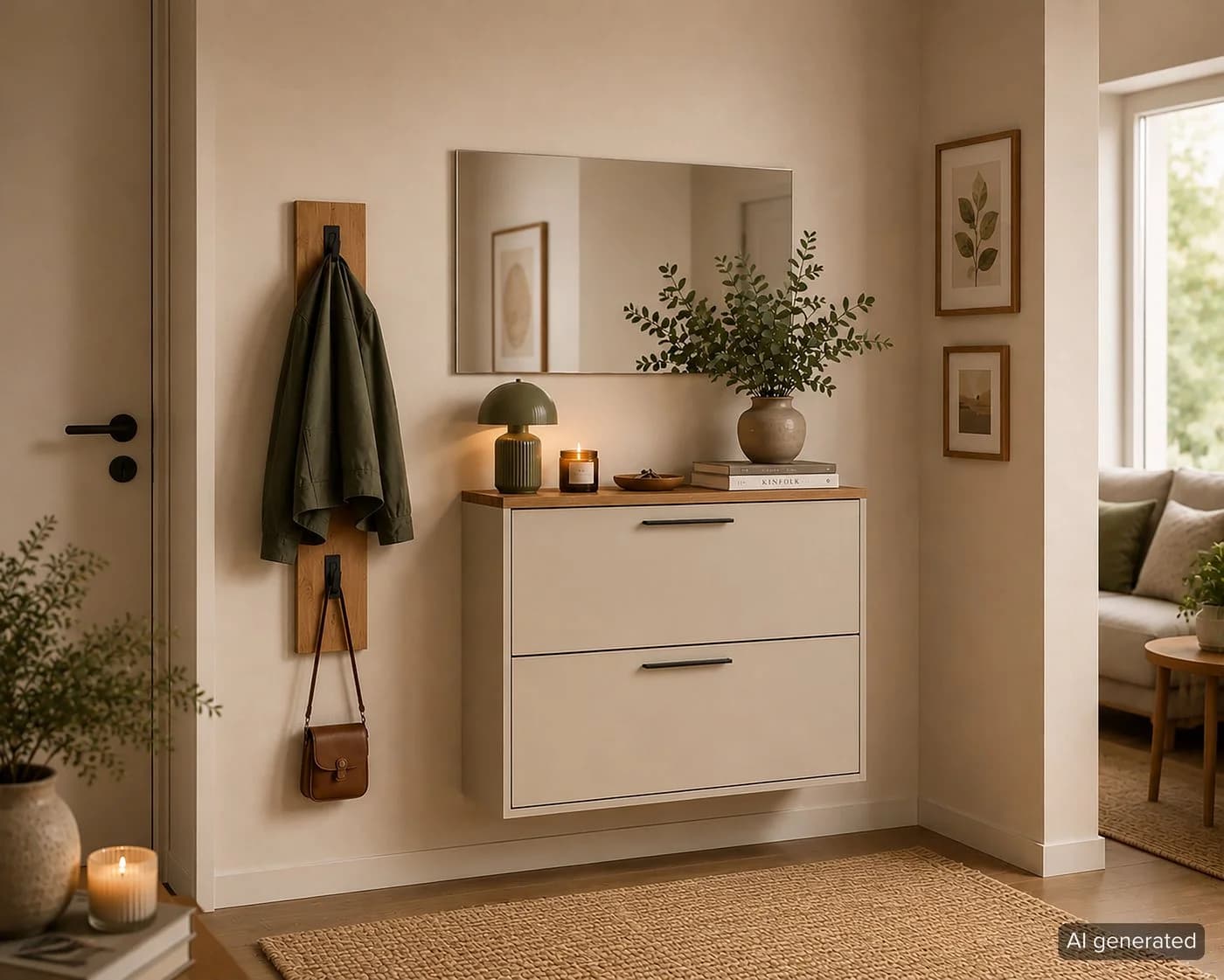 Schildmeyer Schuhkipper Saga Eiche Landhaus Cremebeige