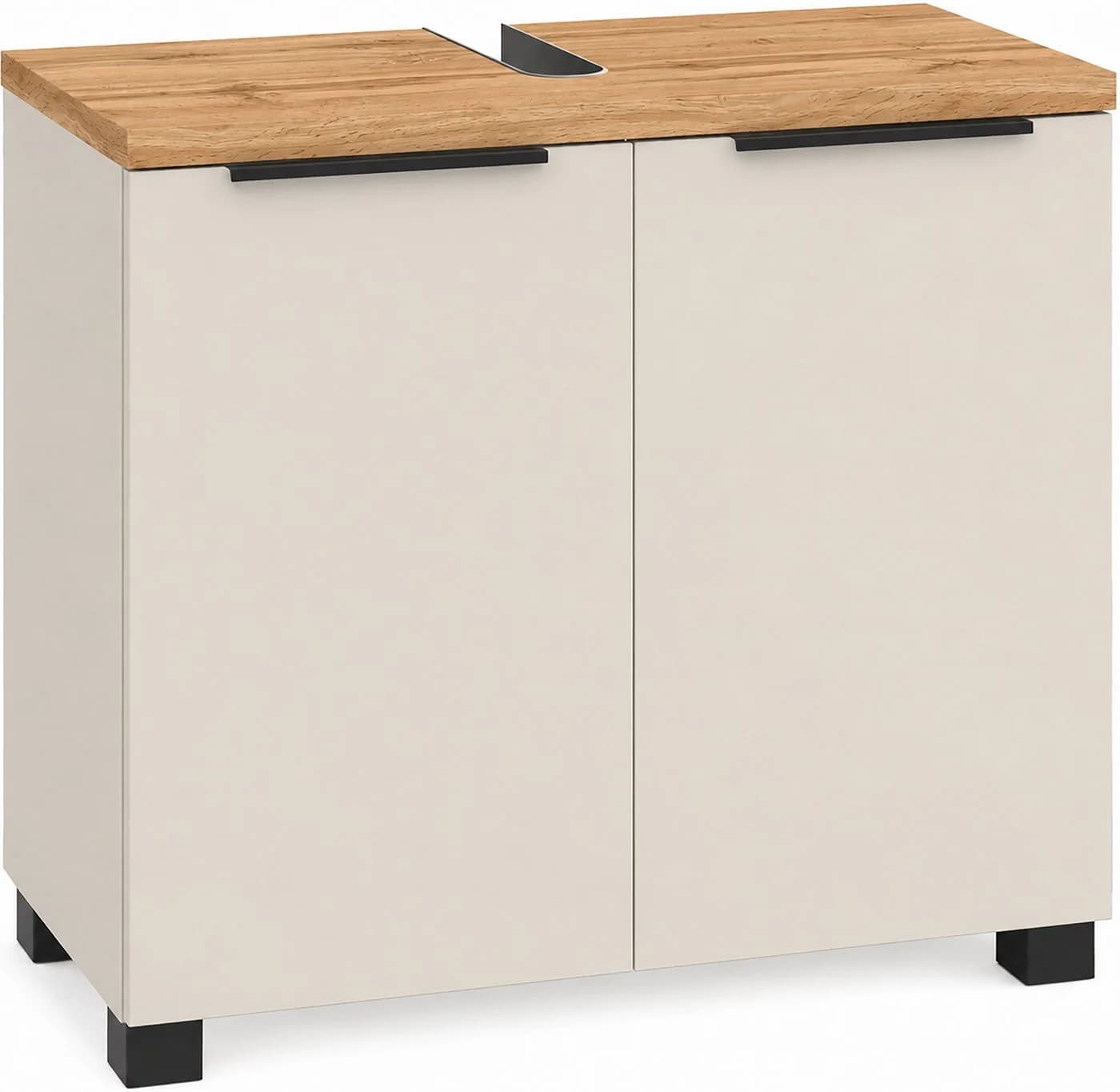 Schildmeyer Waschbeckenunterschrank Saga Eiche Landhaus Cremebeige - Bild 2