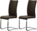 MCA Furniture Arco Freischwinger Set 2-tlg. Braun Echtleder Bild 2