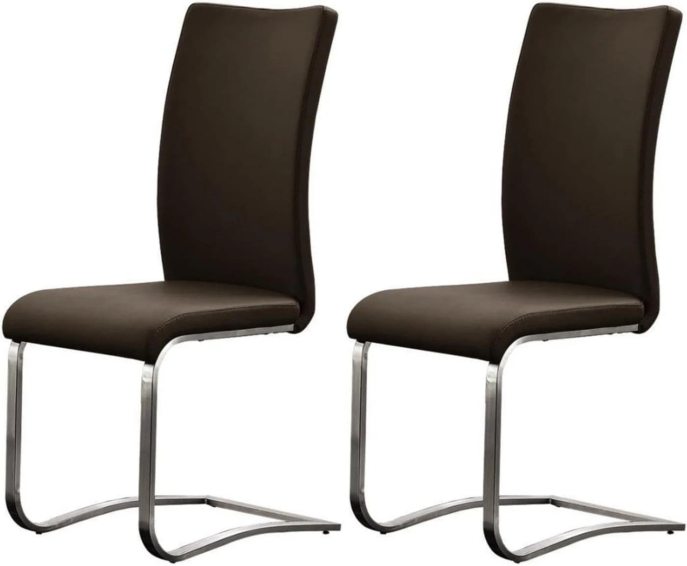 MCA Furniture Arco Freischwinger Set 2-tlg. Braun Echtleder - Bild 2