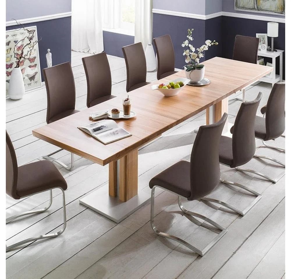 MCA Furniture Arco Freischwinger Set 2-tlg. Braun Echtleder - Bild 3