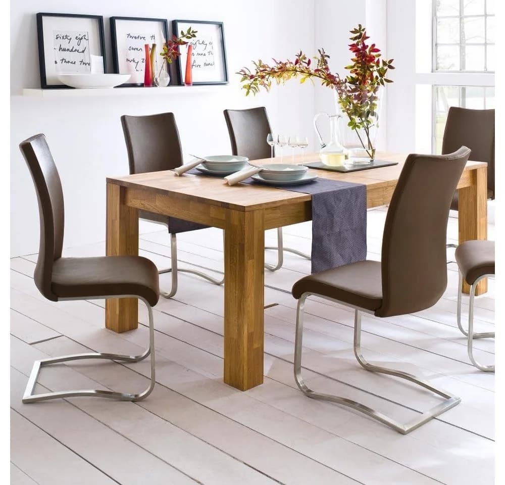MCA Furniture Arco Freischwinger Set 2-tlg. Braun Echtleder - Bild 4