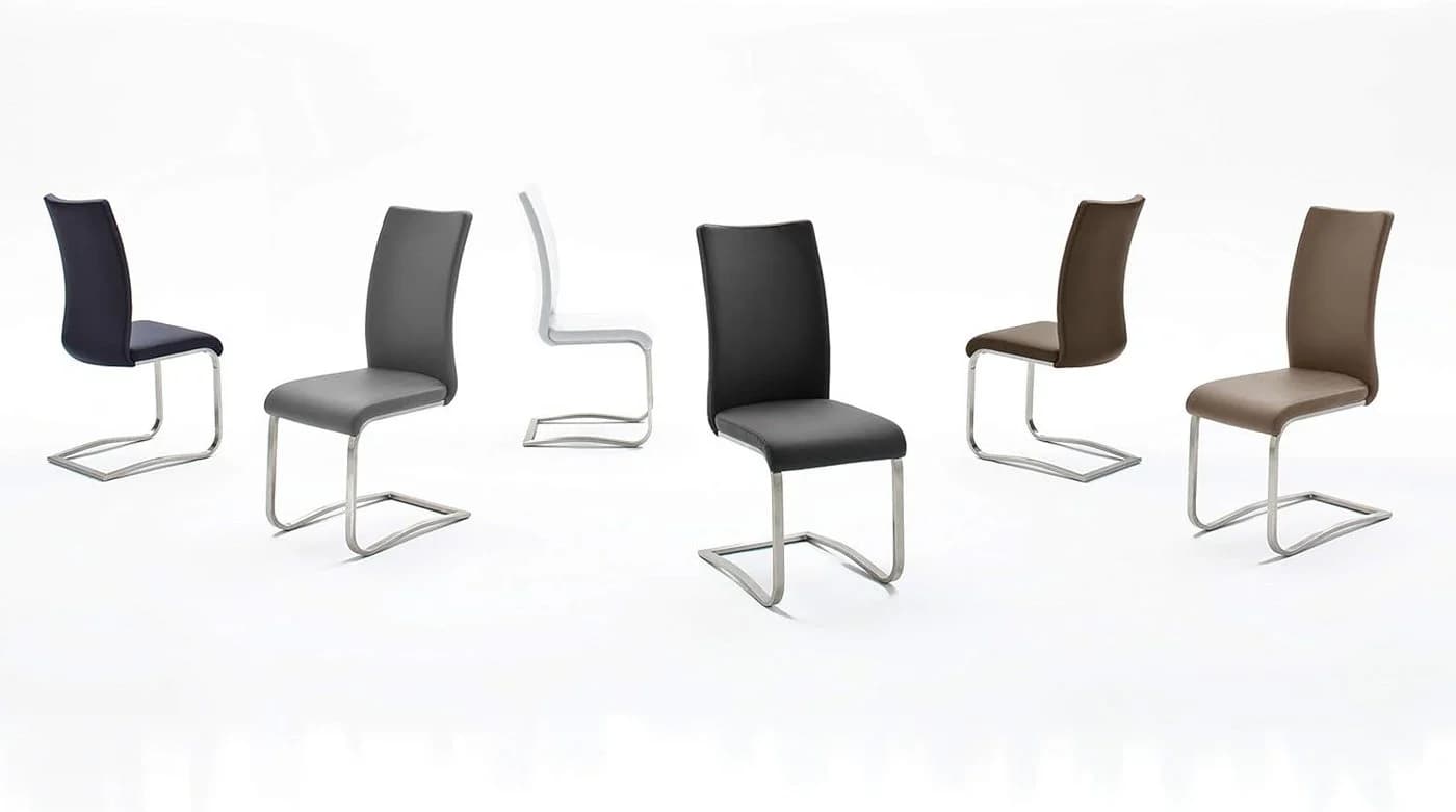 MCA Furniture Arco Freischwinger Set 2-tlg. Braun Echtleder - Bild 5