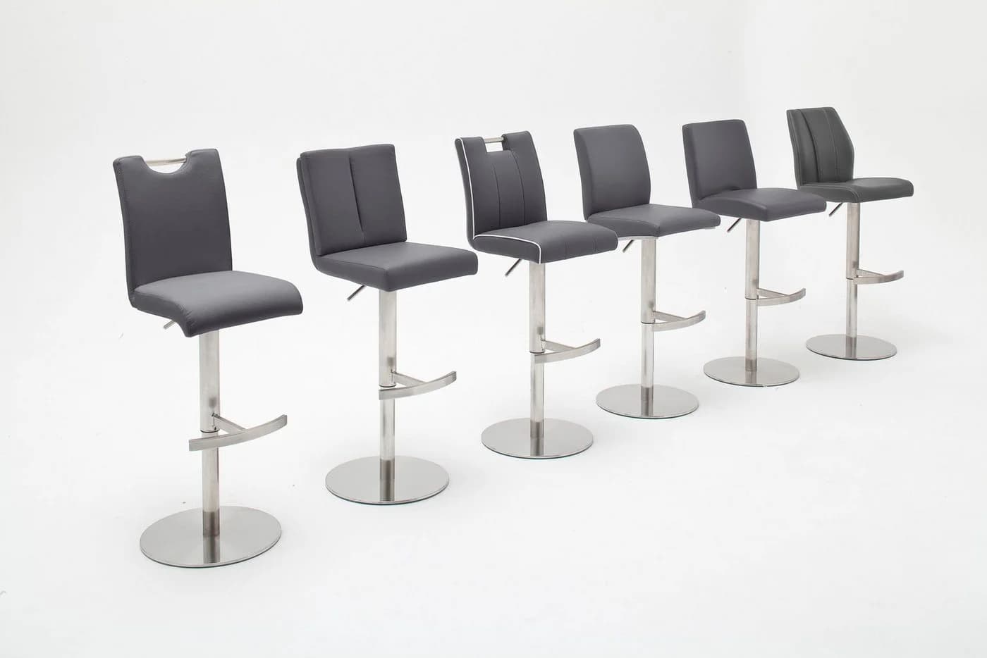 MCA FURNITURE Barhocker Bistrostuhl Schwarz Edelstahl Gebürstet