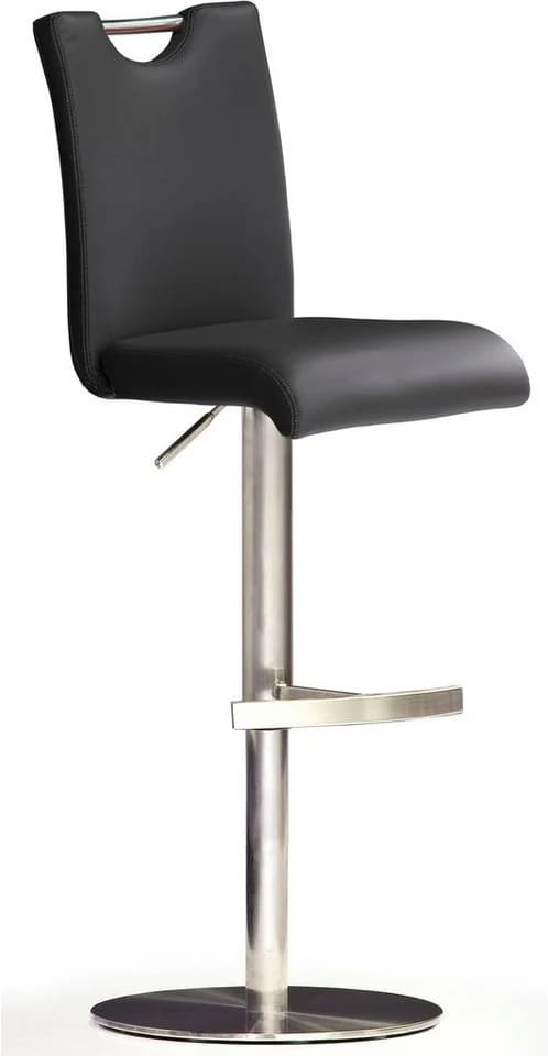 MCA FURNITURE Barhocker Bistrostuhl Schwarz Edelstahl Gebürstet - Bild 2