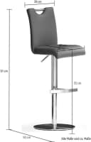 MCA FURNITURE Barhocker Bistrostuhl Schwarz Edelstahl Gebürstet Bild 3