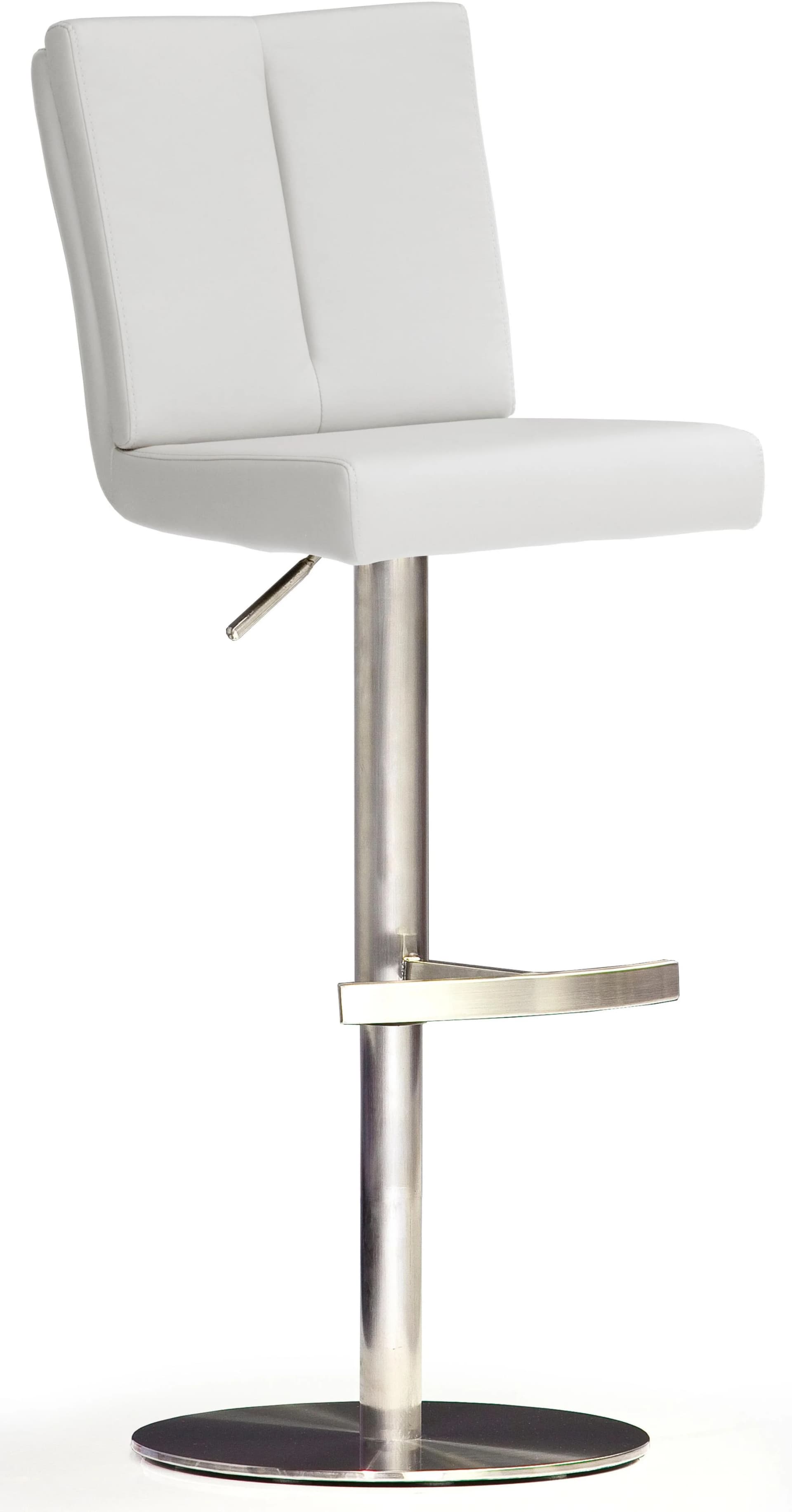 MCA FURNITURE Barhocker Bistrostuhl Weiß Kunstleder Höhenverstellbar