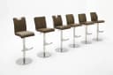 MCA furniture Barhocker Bistrostuhl Leder Cappuccino Edelstahl Bild 1